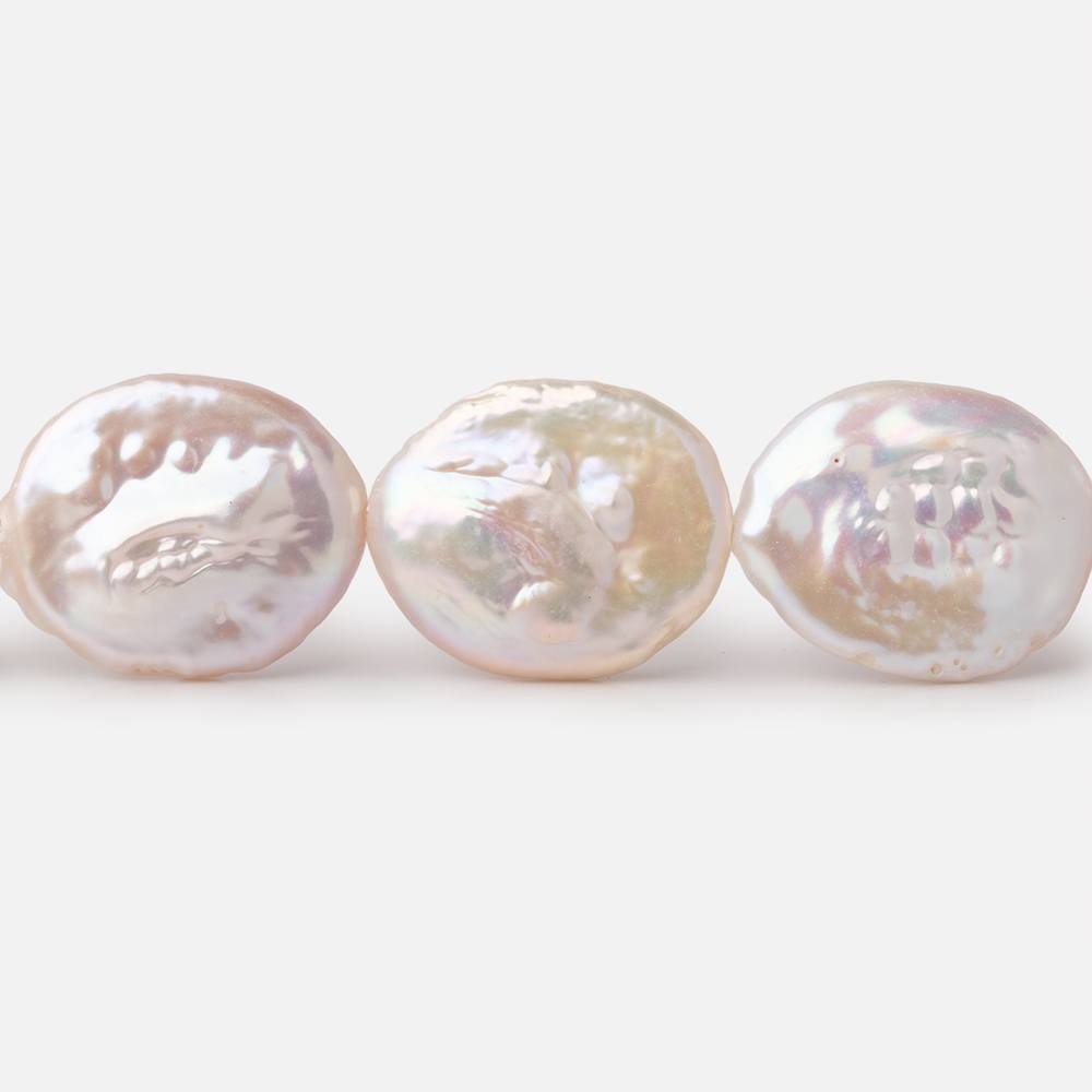 15x13-17x14mm Rosé White Oval Freshwater Pearls 16 inch 23 Beads (ONLINE ORDER ONLY)