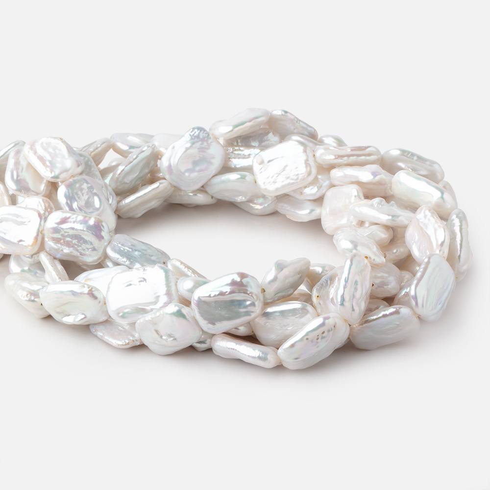15x19mm Rosé White Rectangle Freshwater Pearls 16 inch 20 beads (ONLINE ORDER ONLY)