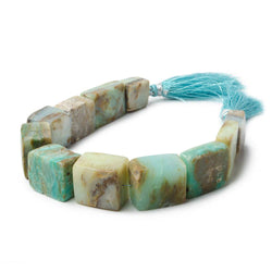 15x13-19x16mm Blue Peruvian Opal Plain Square Beads 8 inch 11 pieces (ONLINE ORDER ONLY)
