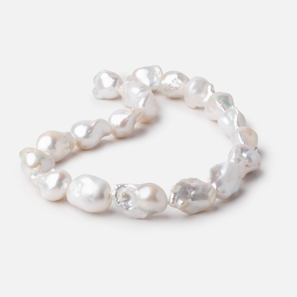 15x13-21x15mm White Ultra Baroque Freshwater Pearls 15.5 inch 20 Pieces AA (ONLINE ORDER ONLY)