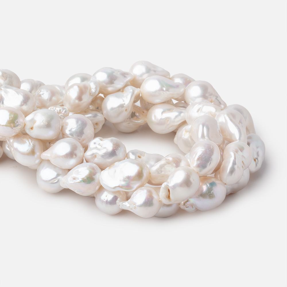 15x13-21x15mm White Ultra Baroque Freshwater Pearls 15.5 inch 20 Pieces AA (ONLINE ORDER ONLY)
