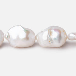 15x13-22x14mm White Ultra Baroque Freshwater Pearls 15.5 inch 18 Pieces AA