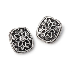 15x13mm Floral Design Cushion Set of 2 Beads (ONLINE ORDER ONLY)