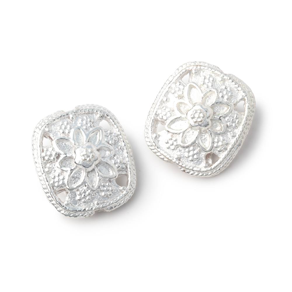 15x13mm Floral Design Cushion Set of 2 Beads (ONLINE ORDER ONLY)