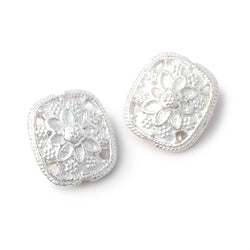 15x13mm Floral Design Cushion Set of 2 Beads (ONLINE ORDER ONLY)