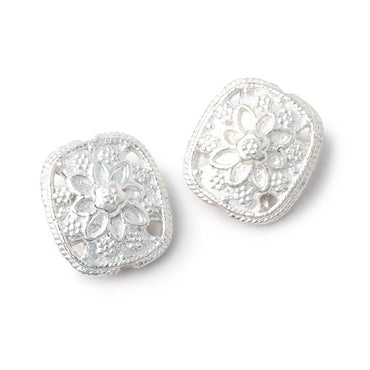 15x13mm Floral Design Cushion Set of 2 Beads (ONLINE ORDER ONLY)