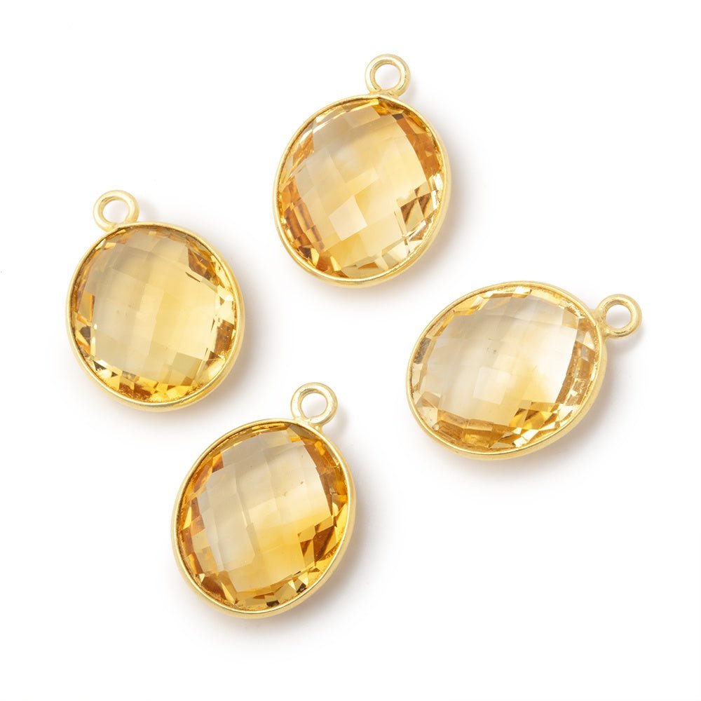 15x13mm Vermeil Bezel Citrine Faceted Oval Pendant 1 piece (ONLINE ORDER ONLY)