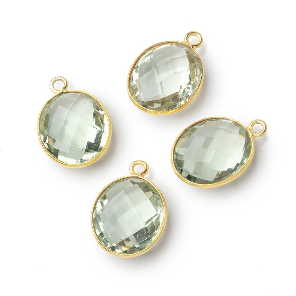 15x13mm Vermeil Bezel Prasiolite Faceted Oval Pendant 1 piece (ONLINE ORDER ONLY)