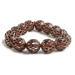 14.5mm Antiqued Copper Open Mesh Round Beads 8 inch 14 pieces (ONLINE ORDER ONLY)