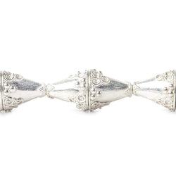 15x14mm Sterling Silver Plated Copper Cone with Granulated Bead and Circle Pyramid 8 inch 14 pcs (ONLINE ORDER ONLY)