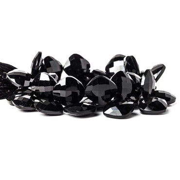 15.5x15.5mm Black Onyx corner drilled faceted pillow beads 8 inch 34 pieces AAA (ONLINE ORDER ONLY)