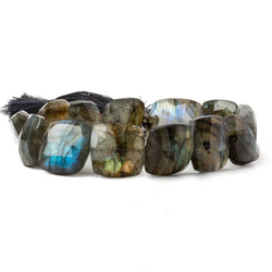 15x15-16x16mm Labradorite faceted square cushion beads 8 inch 13 pieces (ONLINE ORDER ONLY)