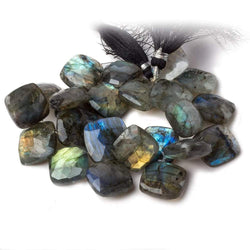 15x17mm Labradorite corner drilled faceted pillow beads 8 inch 22 pieces A (ONLINE ORDER ONLY)