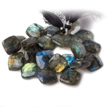 15x17mm Labradorite corner drilled faceted pillow beads 8 inch 22 pieces A (ONLINE ORDER ONLY)