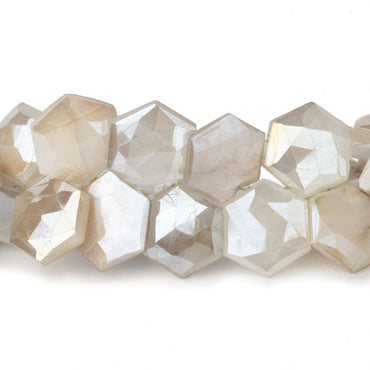12-13mm Mystic Multi Color Moonstone Faceted Hexagonals 8 inch 32 beads (ONLINE ORDER ONLY)