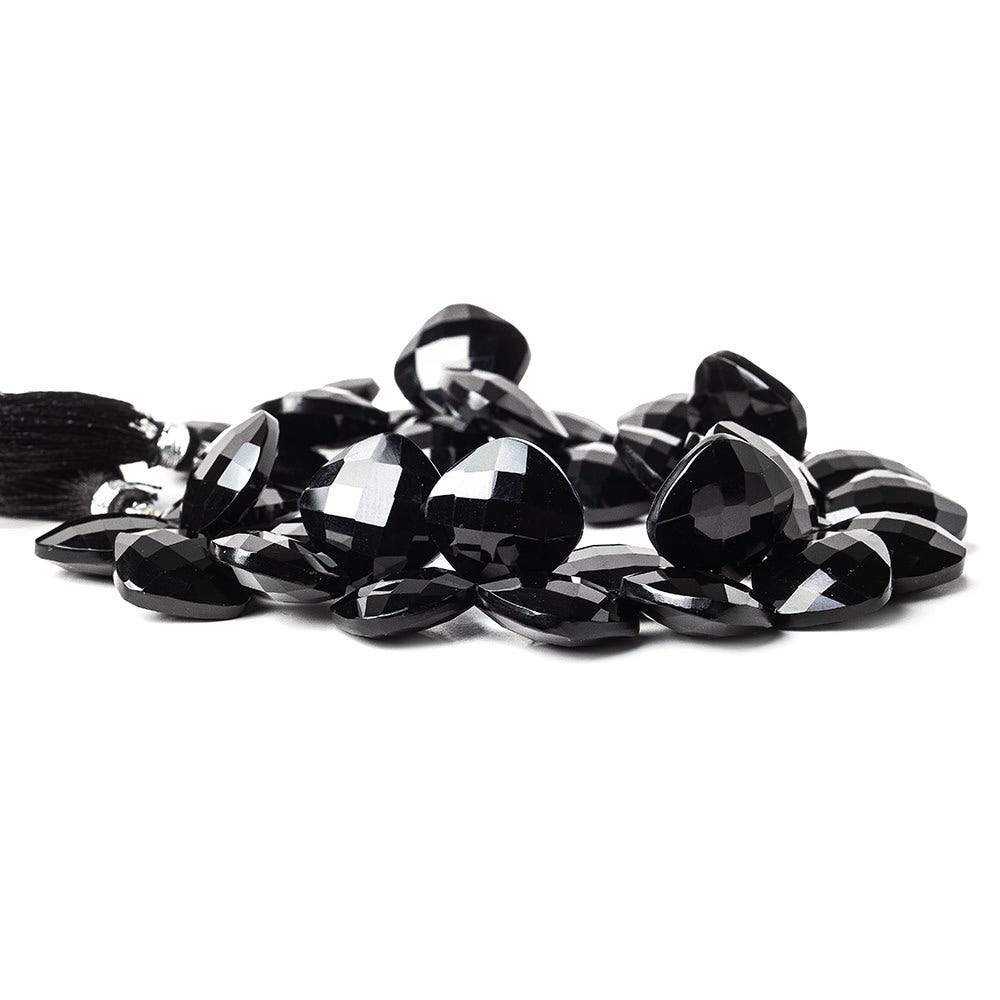 15x15mm Black Onyx corner drilled faceted pillow beads 8 inch 34 pieces AAA (ONLINE ORDER ONLY)