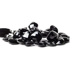 15x15mm Black Onyx corner drilled faceted pillow beads 8 inch 34 pieces AAA (ONLINE ORDER ONLY)