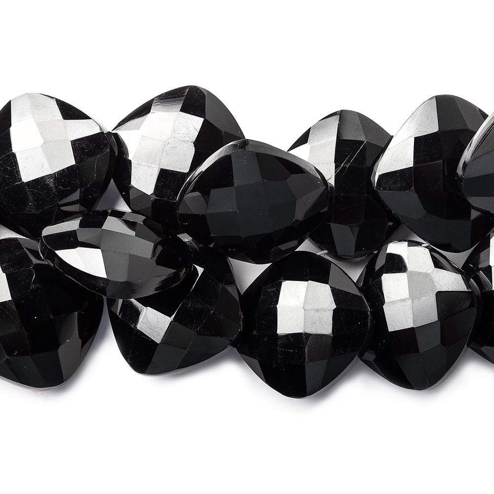 15x15mm Black Onyx corner drilled faceted pillow beads 8 inch 34 pieces AAA (ONLINE ORDER ONLY)