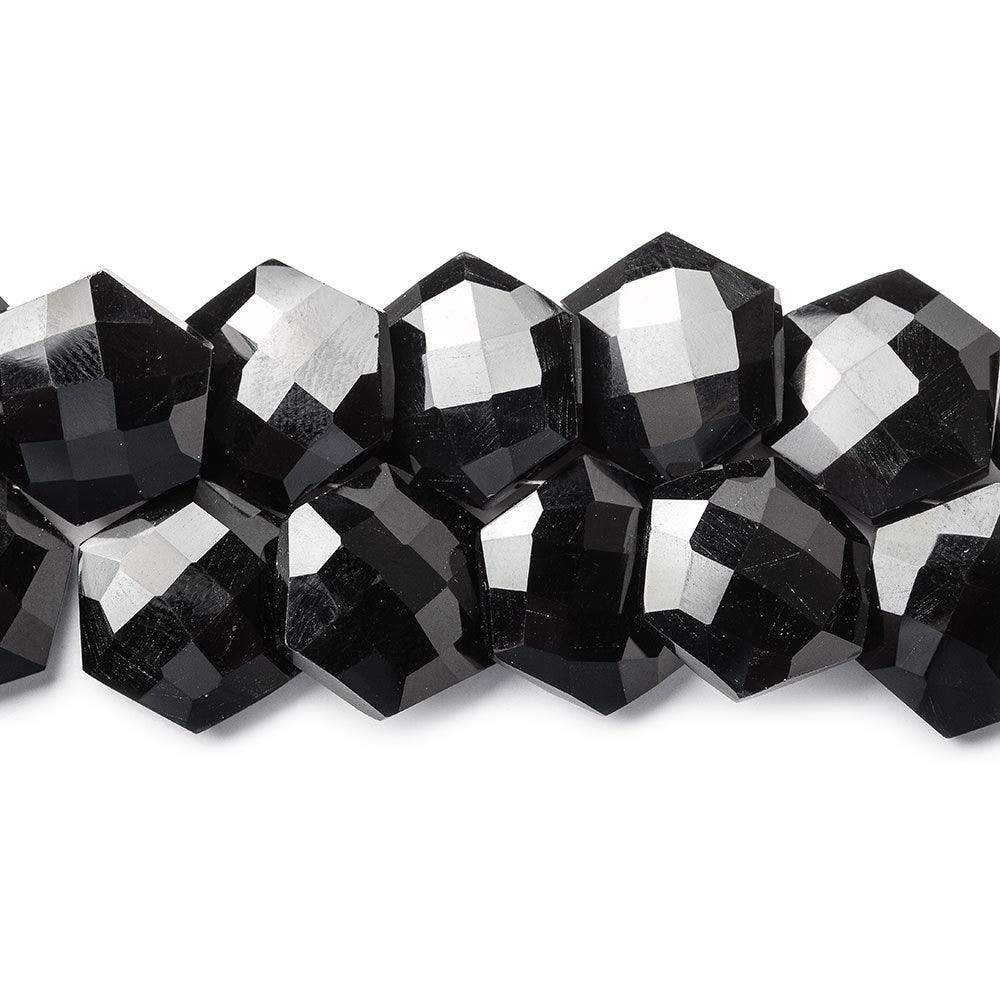 15x15mm Black Onyx faceted hexagon beads 7 inch 31 pieces AAA (ONLINE ORDER ONLY)