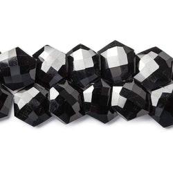 15x15mm Black Onyx faceted hexagon beads 7 inch 31 pieces AAA (ONLINE ORDER ONLY)