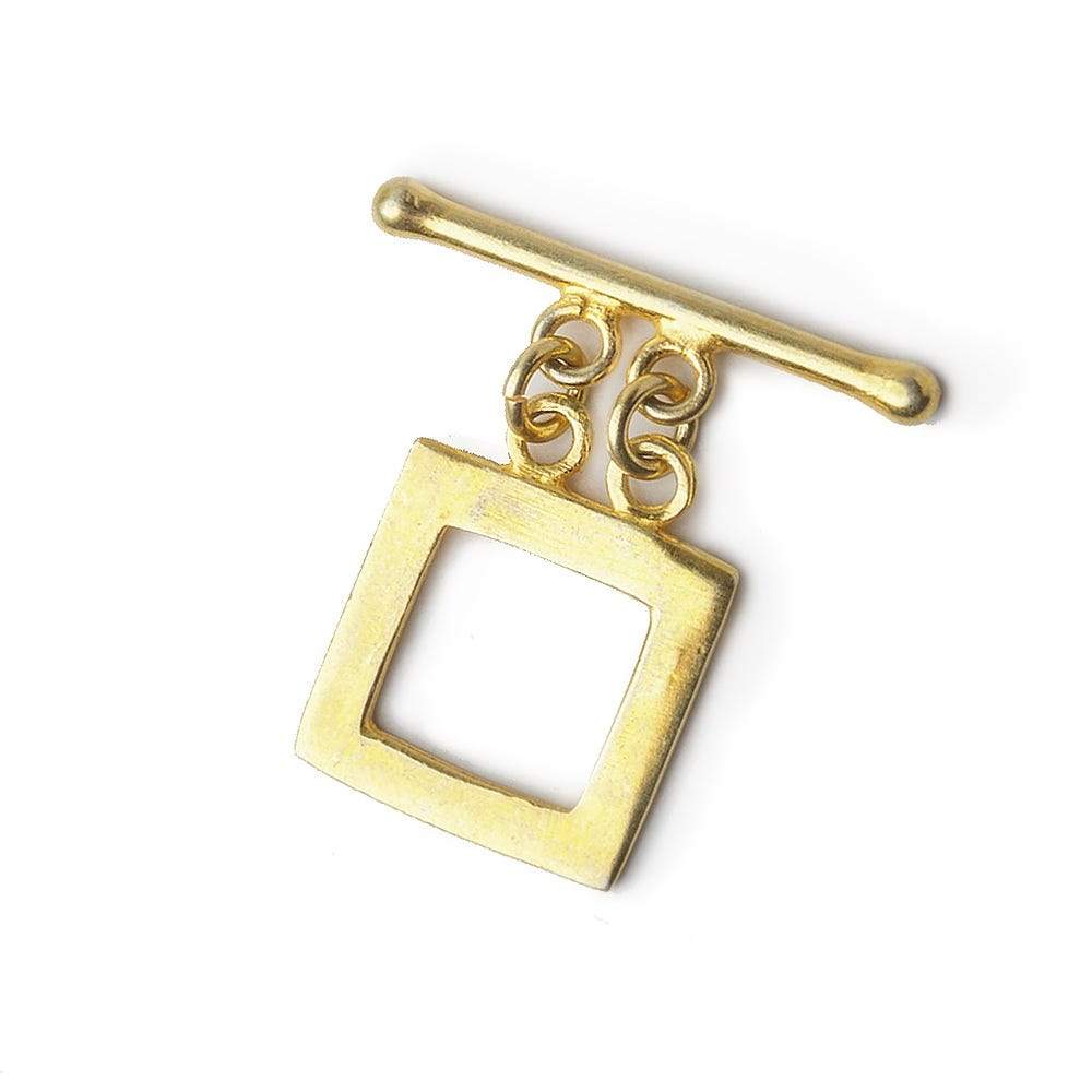 15x15mm Vermeil Square Double Strand Toggle 1 piece (ONLINE ORDER ONLY)