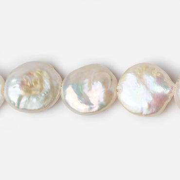 15x17mm Large Hole Off White Coin Freshwater Pearls 8 inch 12 pieces (ONLINE ORDER ONLY)