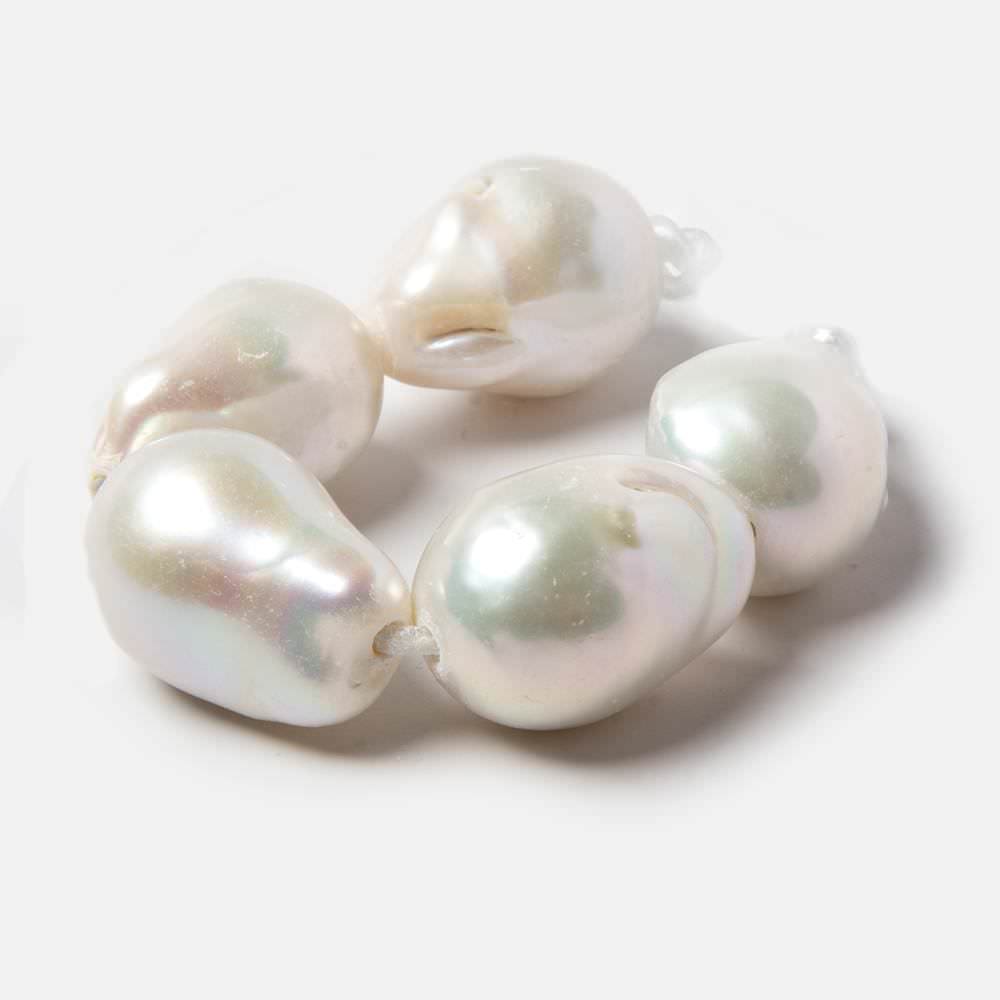 15x20-16x22mm Off White Ultra Baroque 2.5mm Hole Freshwater Pearls 5 pcs (ONLINE ORDER ONLY)