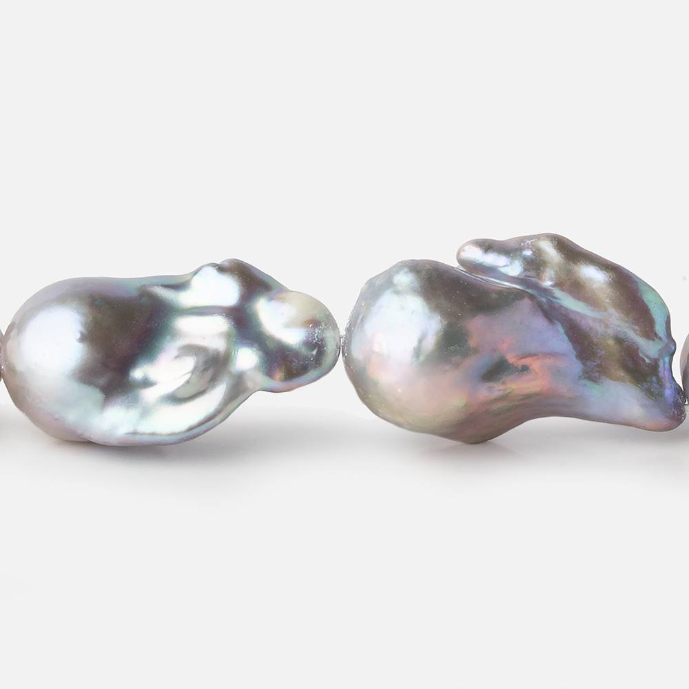 15x27-19x36mm Silver Rose' Ultra Baroque Freshwater Pearl 16 inch 13 pieces A (ONLINE ORDER ONLY)