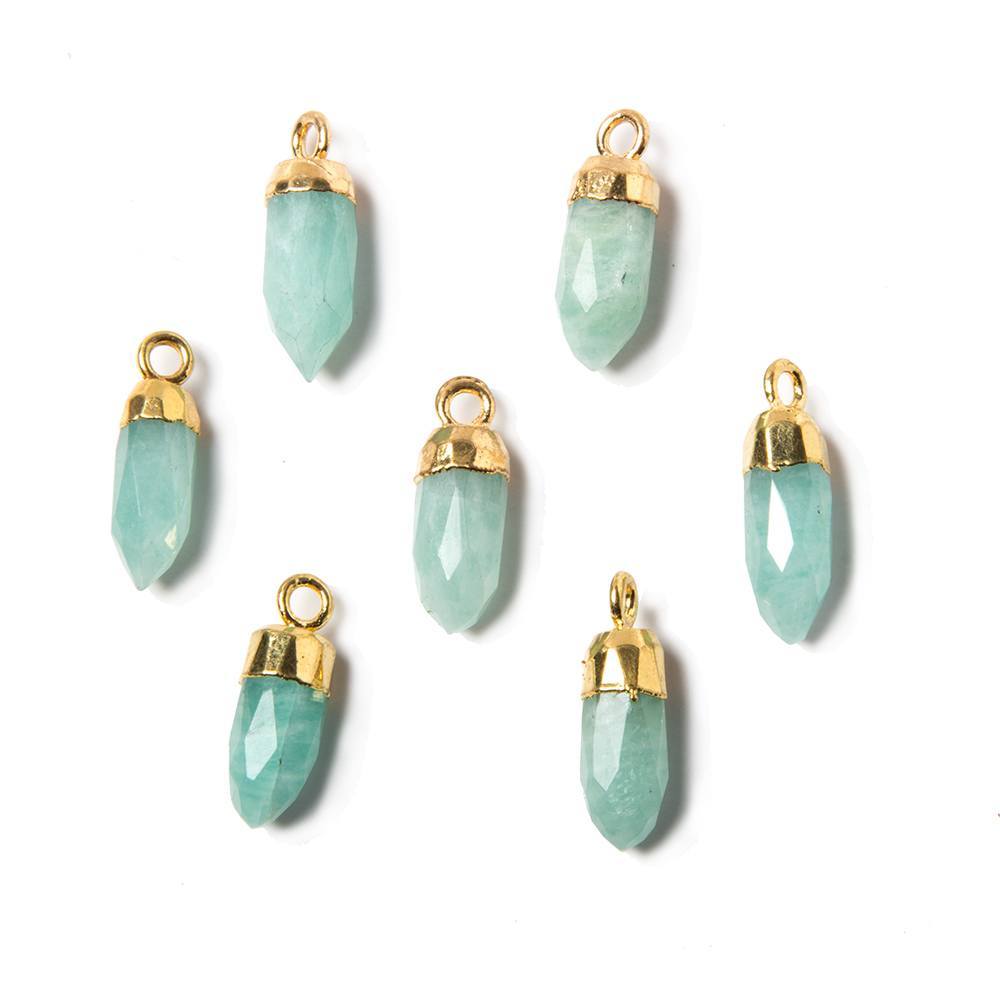 15x5mm Gold Leafed Amazonite Spike Pendant 1 piece (ONLINE ORDER ONLY)