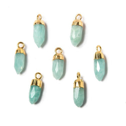 15x5mm Gold Leafed Amazonite Spike Pendant 1 piece (ONLINE ORDER ONLY)