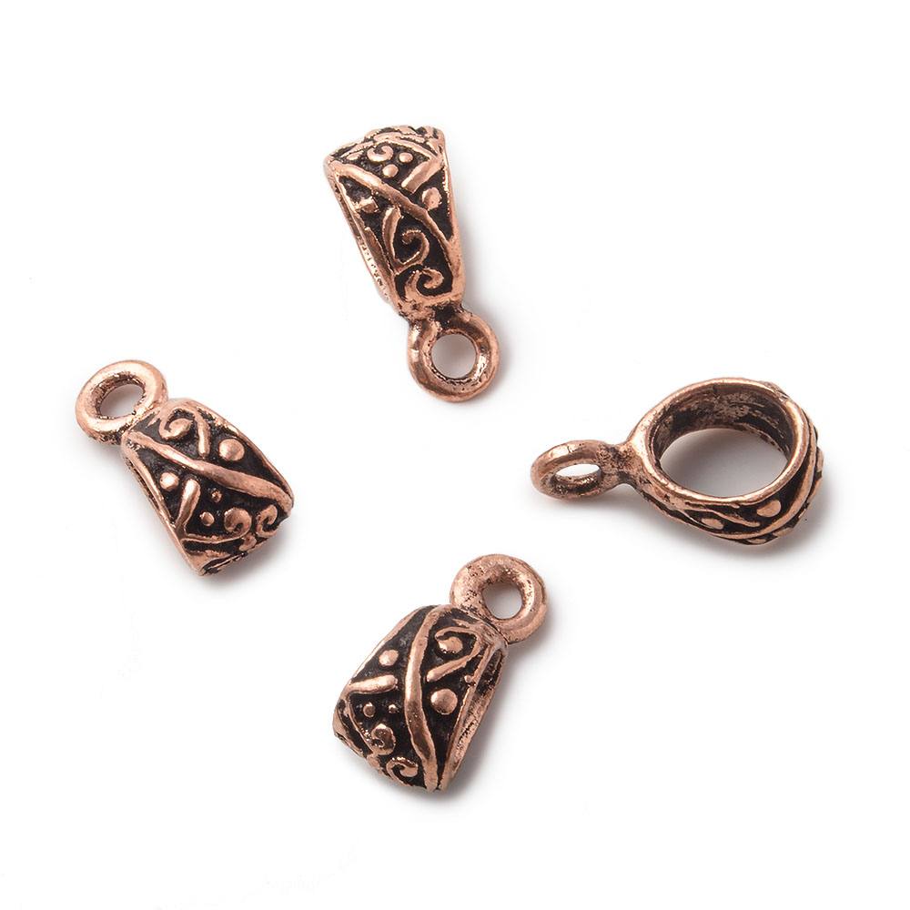 15x6mm Art Deco Antiqued Copper Bail Finding Set of 4 (ONLINE ORDER ONLY)
