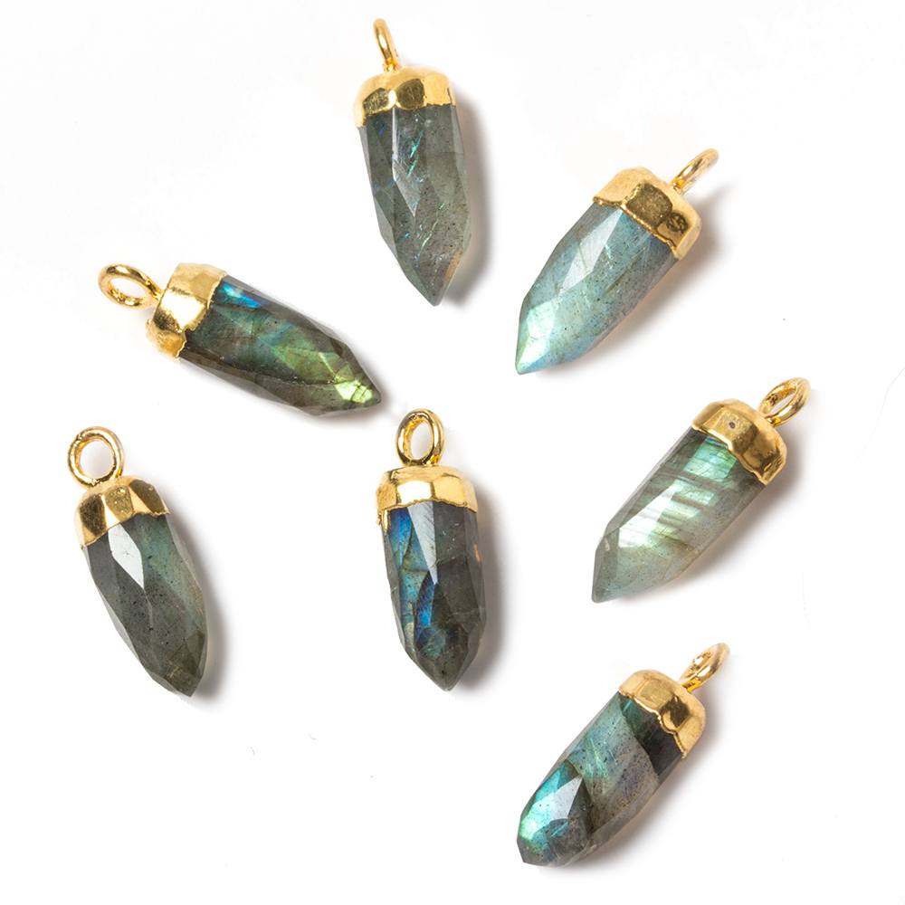 15x6mm Gold Leafed Labradorite Spike Pendants 1 piece (ONLINE ORDER ONLY)