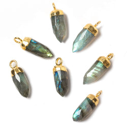 15x6mm Gold Leafed Labradorite Spike Pendants 1 piece (ONLINE ORDER ONLY)