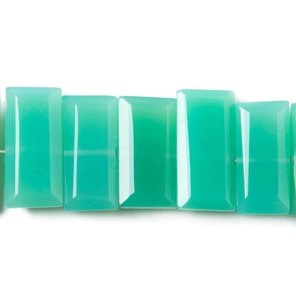 15x7mm Mint Green Chalcedony Emerald Cut Top Drilled Beads 8 in. 27 pieces (ONLINE ORDER ONLY)