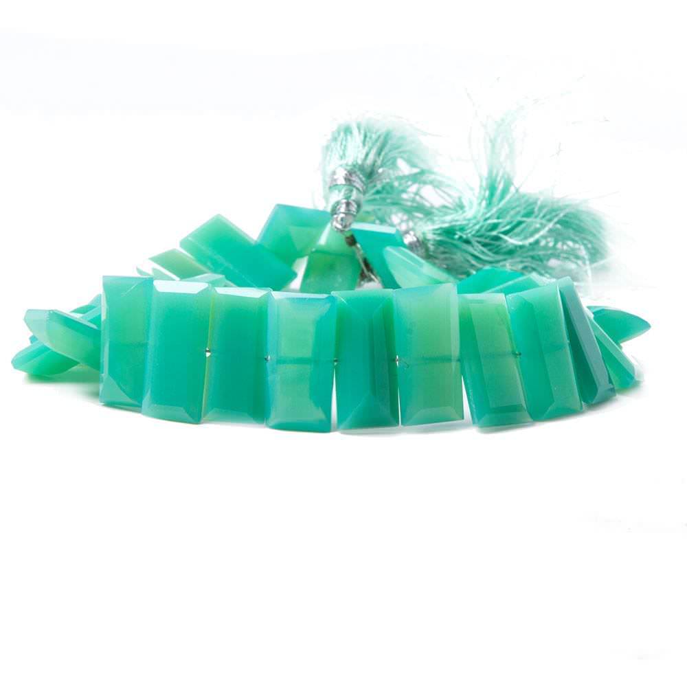 15x7mm Mint Green Chalcedony Emerald Cut Top Drilled Beads 8 in. 27 pieces (ONLINE ORDER ONLY)