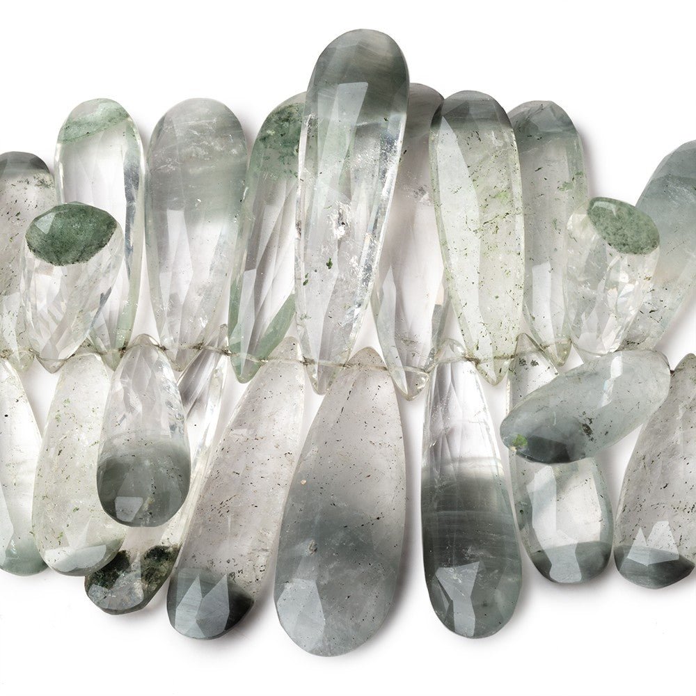 15x8-40x11mm Moss Quartz Faceted Pear Beads 7 inch 59 pieces AA (ONLINE ORDER ONLY)