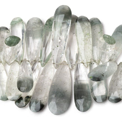 15x8-40x11mm Moss Quartz Faceted Pear Beads 7 inch 59 pieces AA (ONLINE ORDER ONLY)