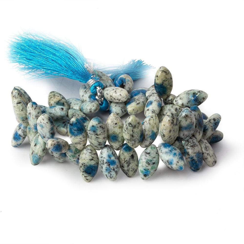15x8mm K2 Azurite Granite "K2 Jasper" plain marquise beads 8 inch 55 pieces (ONLINE ORDER ONLY)