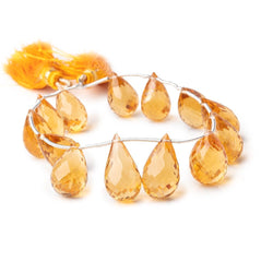 15x9-18x10mm Madeira Citrine Faceted Tear Drop Beads 7 inch 13 pieces AAA (ONLINE ORDER ONLY)