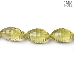 15x9-19x10mm Lemon Quartz Concave Faceted Marquise 18 inch 29 beads AAA (ONLINE ORDER ONLY)
