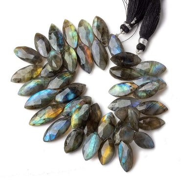 15x9-19x9mm Labradorite faceted marquise beads 7.5 inch 40 pieces (ONLINE ORDER ONLY)
