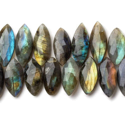 15x9-19x9mm Labradorite faceted marquise beads 7.5 inch 40 pieces (ONLINE ORDER ONLY)