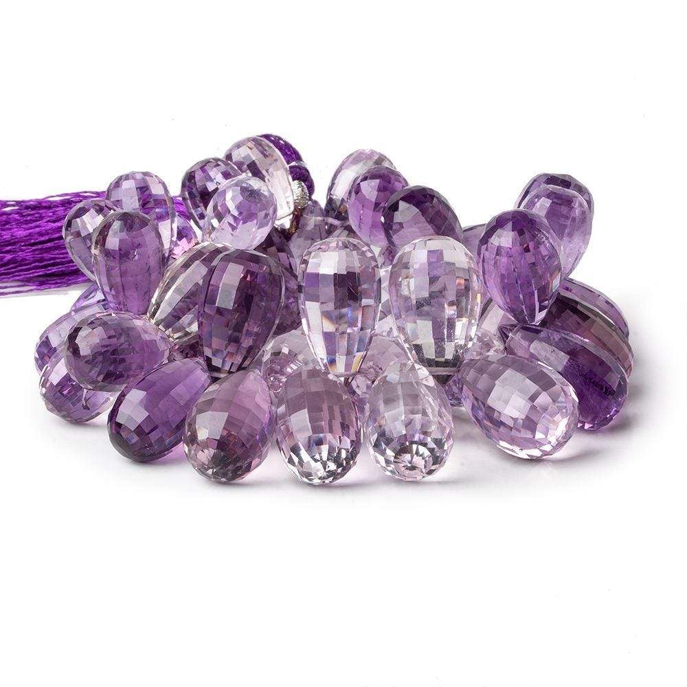 15x9-20x11mm Amethyst, Pink Amethyst & Crystal Quartz Faceted Tear Drop Beads 45 pcs (ONLINE ORDER ONLY)