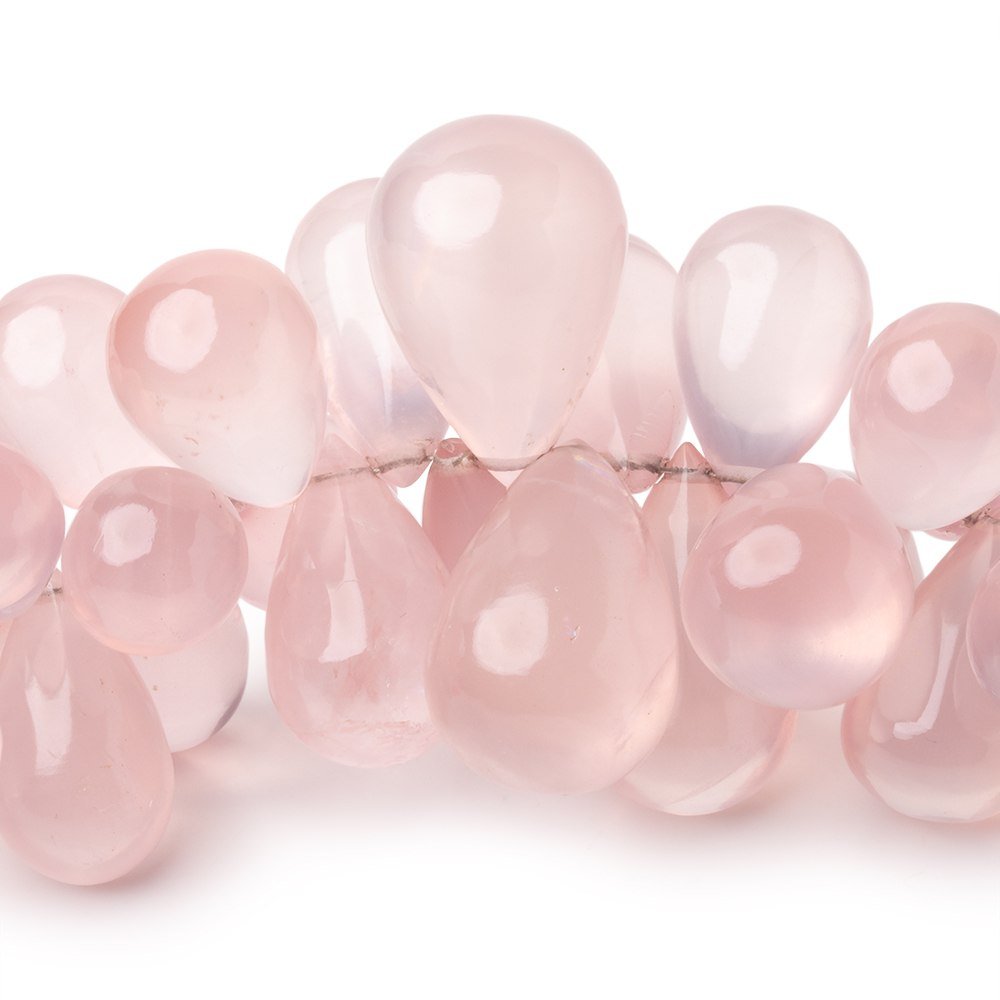 15x9-22x15mm Rose Quartz Plain Tear Drop 6 inch 46 Beads AA (ONLINE ORDER ONLY)