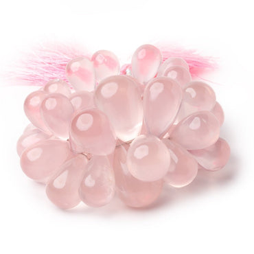 15x9-22x15mm Rose Quartz Plain Tear Drop 6 inch 46 Beads AA (ONLINE ORDER ONLY)