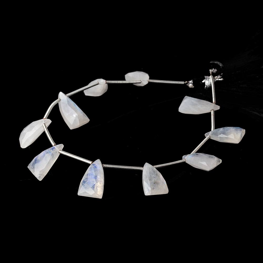15x9mm Rainbow Moonstone Faceted Triangular Points 6.75 inch 10 Beads (ONLINE ORDER ONLY)