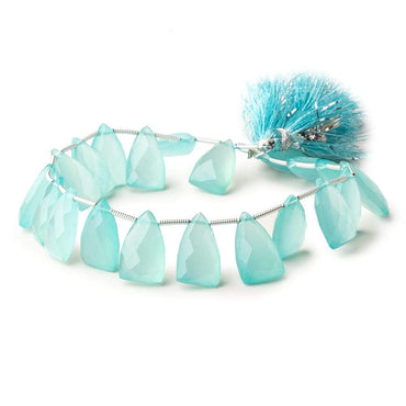 15x9mm Seafoam Blue Chalcedony top drilled faceted points 8 inch 22 beads (ONLINE ORDER ONLY)