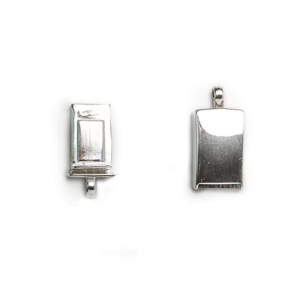 15x9mm Sterling Silver Box Clasp Plain Rectangle Design 1 piece (ONLINE ORDER ONLY)