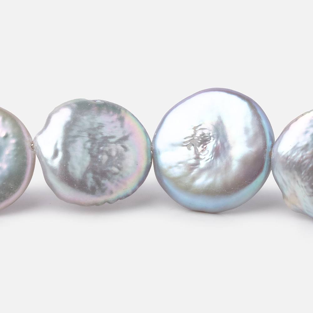 16-16.5mm Silver Coin Freshwater Pearls 16 inch 24 Beads (ONLINE ORDER ONLY)