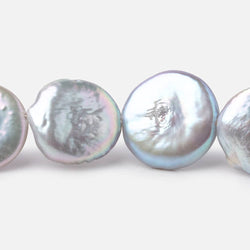 16-16.5mm Silver Coin Freshwater Pearls 16 inch 24 Beads (ONLINE ORDER ONLY)